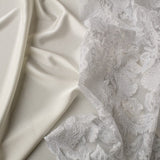 Tecido Renda Folha Dobrável Branco - Ribes y Casals