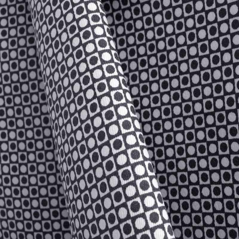 Tecido Estampado Quadrado Círculo Azul Marinho - Ribes y Casals