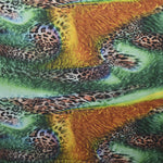 Tecido Estampado Cetim Leopardo Verde - Ribes y Casals