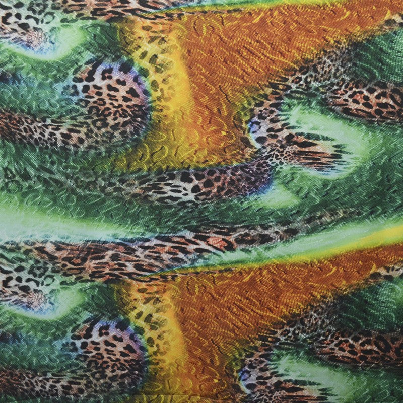 Tecido Estampado Cetim Leopardo Verde - Ribes y Casals