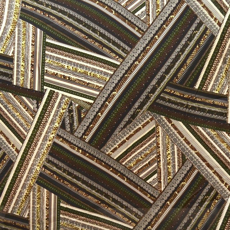 Tecido Estampado Cetim Mate Caxemira Verde - Ribes y Casals