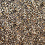 Tecido Estampado Cetim Mate Caxemira Castanho - Ribes y Casals