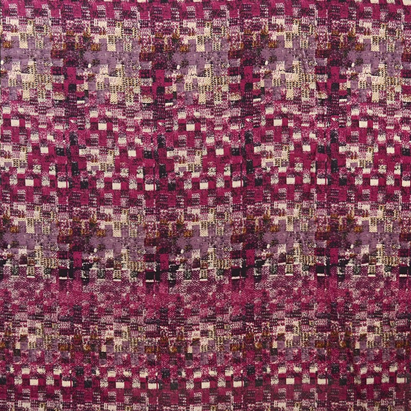 Tecido Estampado Cetim Mate Mosaico Fúcsia - Ribes y Casals