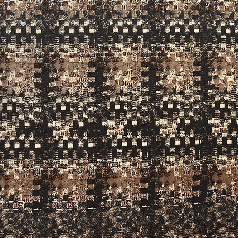 Tecido Estampado Cetim Mate Mosaico Castanho - Ribes y Casals