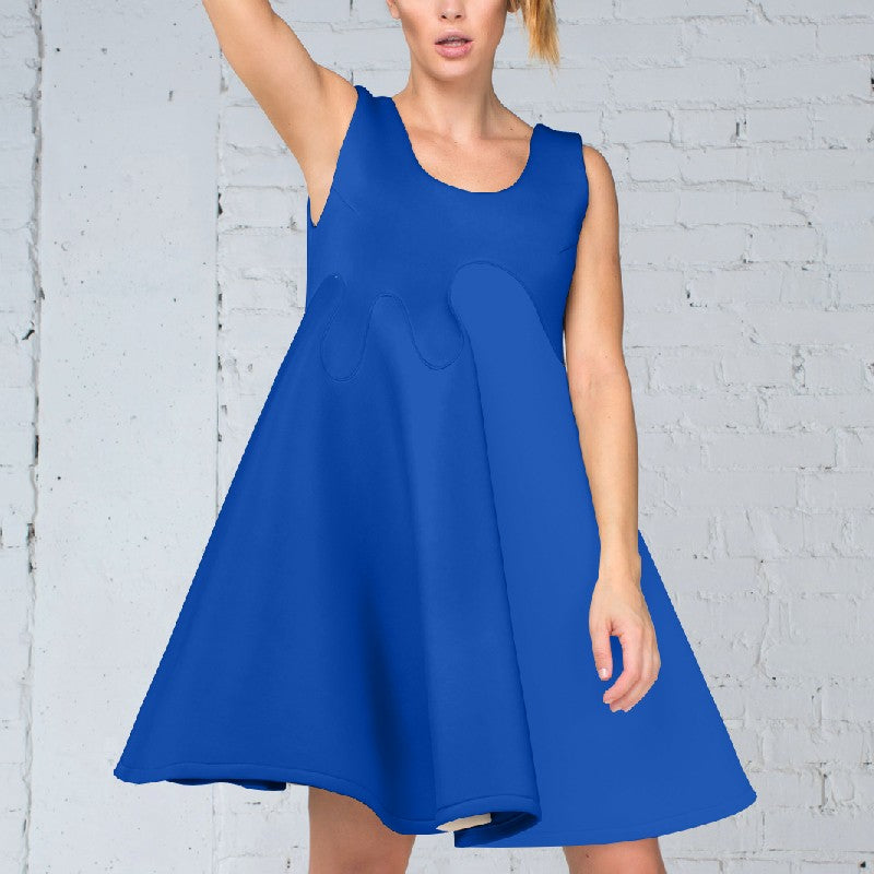 Tecido Poliéster Spandex Azul Caneta - Ribes y Casals