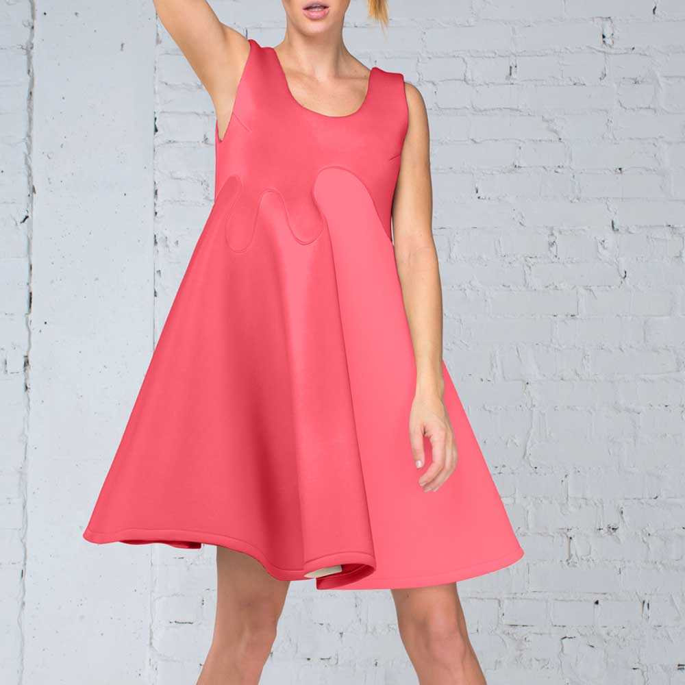 Tecido Poliéster Spandex Rosa Coral - Ribes y Casals