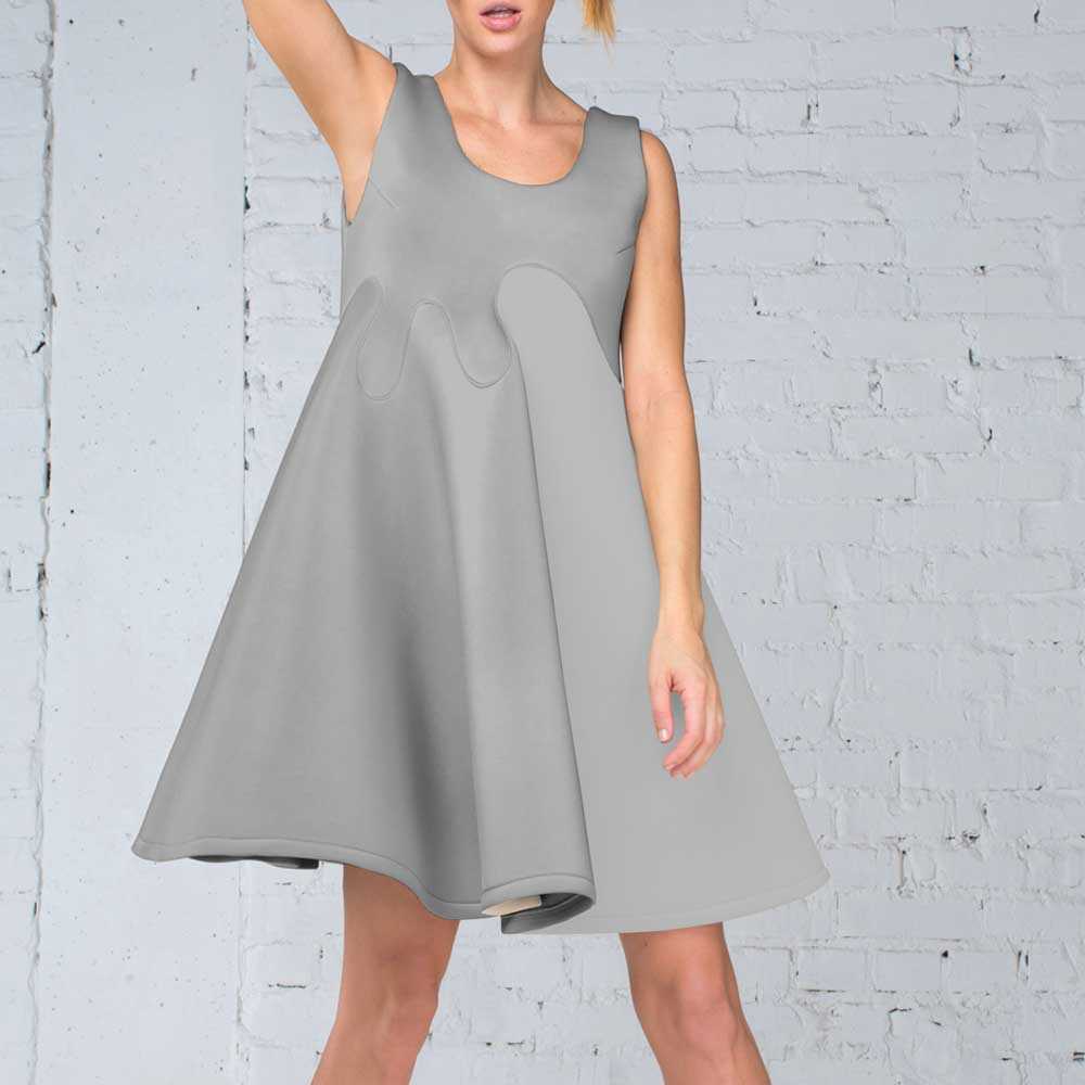 Tecido Poliéster Spandex Cinza Chumbo - Ribes y Casals