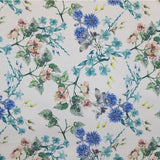 Tecido Flôr Acetinado Floral Azul - Ribes y Casals