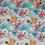 Tecido Stretch Flamenco Flores Aguarela Branco - Ribes y Casals