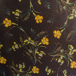 Tela Gasa Flores Fondo Marrón Chocolate - Ribes y Casals