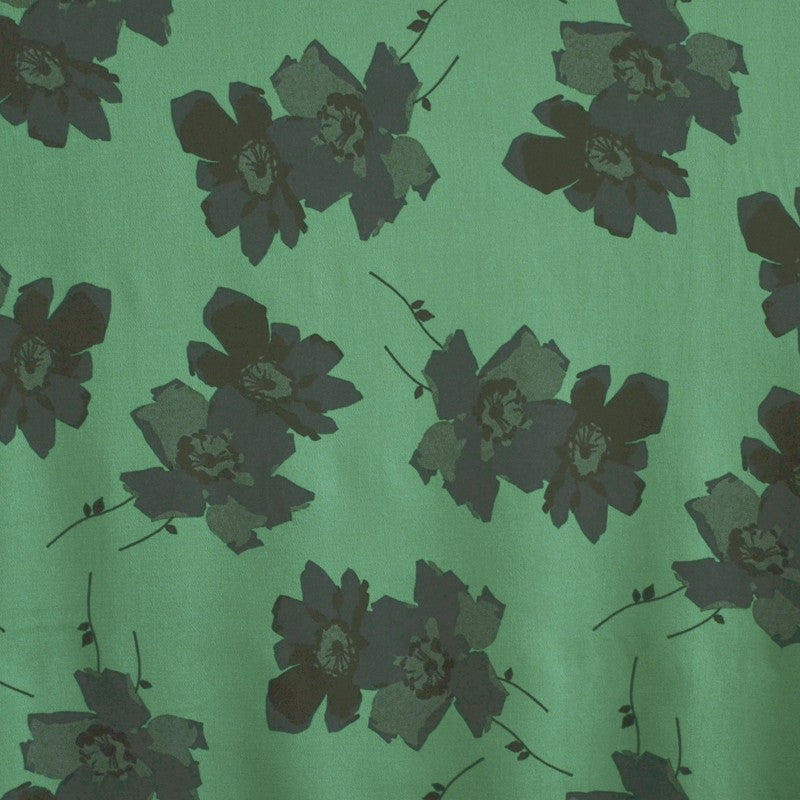 Tecido Georgette Estampado Flor Azul-marinho - Ribes y Casals