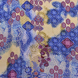 Tecido Georgette Estampado Flor Hindu Azul - Ribes y Casals