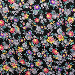 Tecido Georgette Estampado Kimono Preto - Ribes y Casals