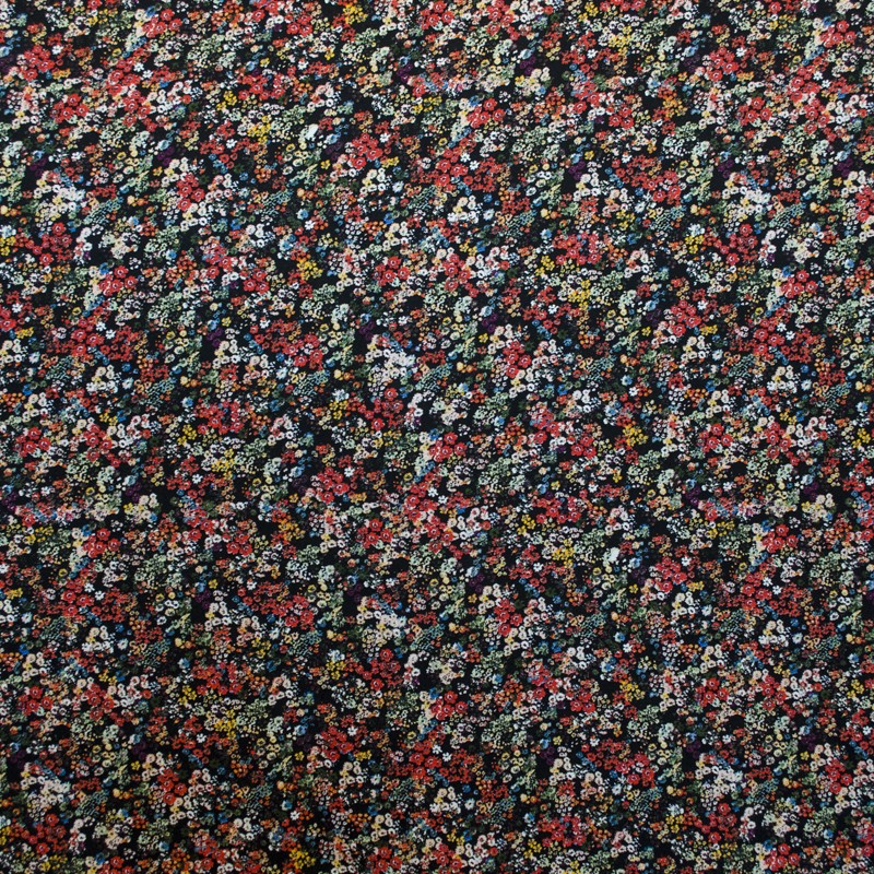 Tela Georgette Viscosa Floral Negra - Ribes y Casals