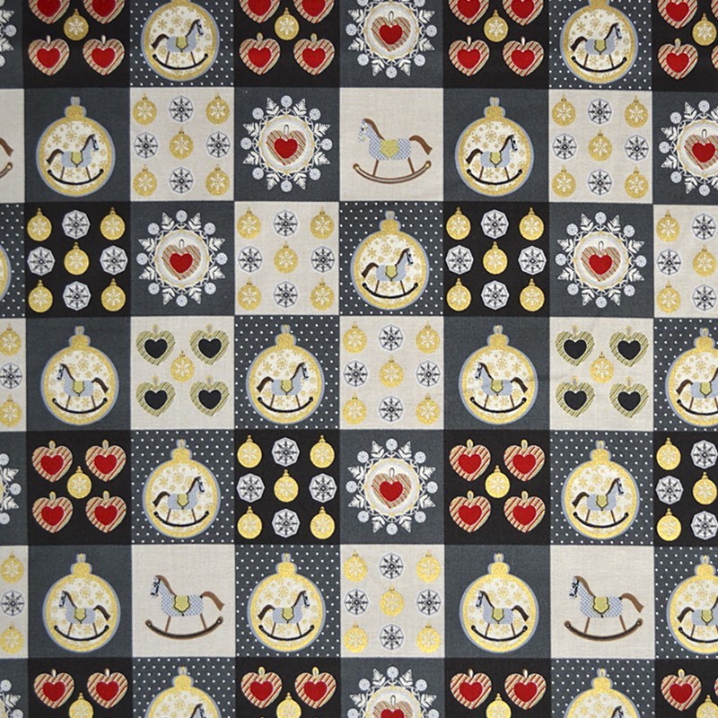 Tecido Grinalda Natalícia Cinzento - Ribes y Casals