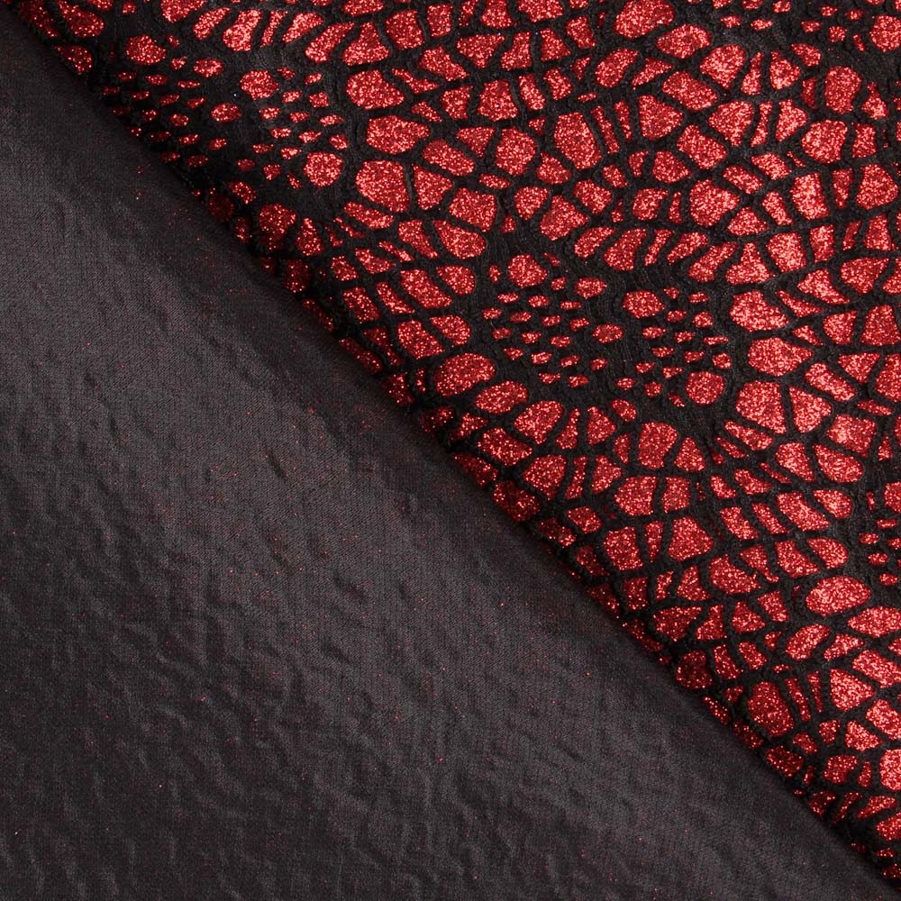 Tecido Lamé Aranha Vermelho - Ribes y Casals