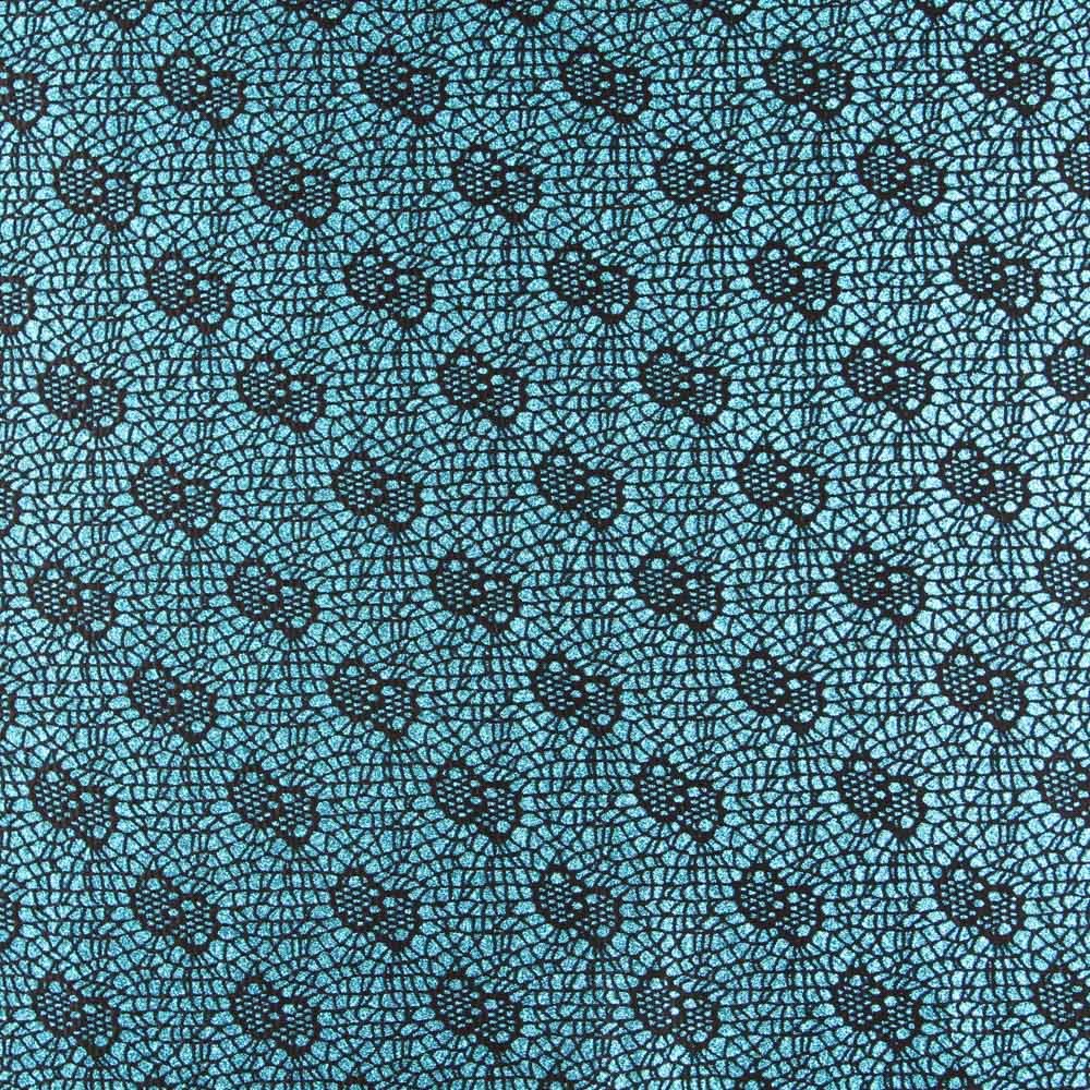 Tecido Lamé Aranha Turquesa - Ribes y Casals