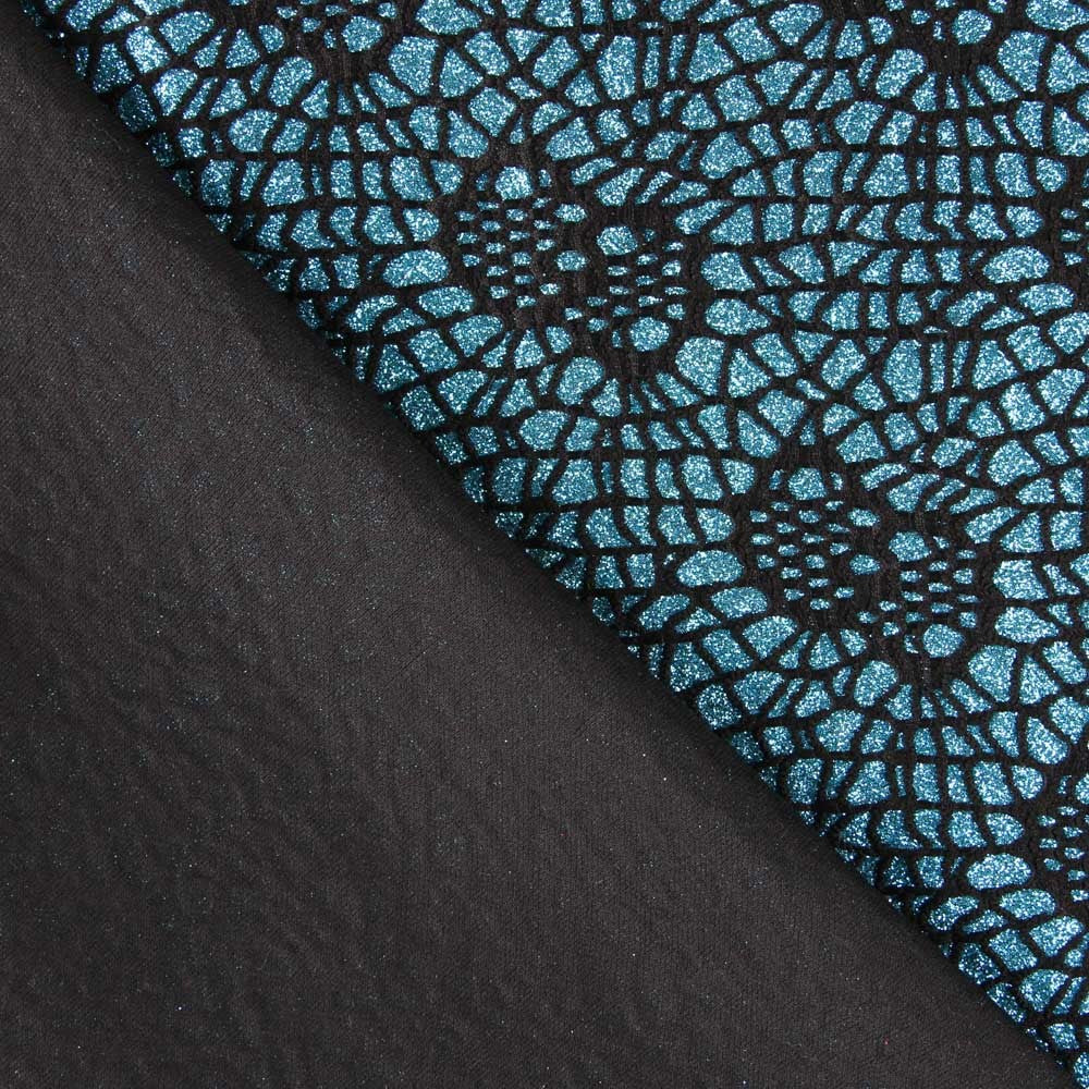 Tecido Lamé Aranha Turquesa - Ribes y Casals