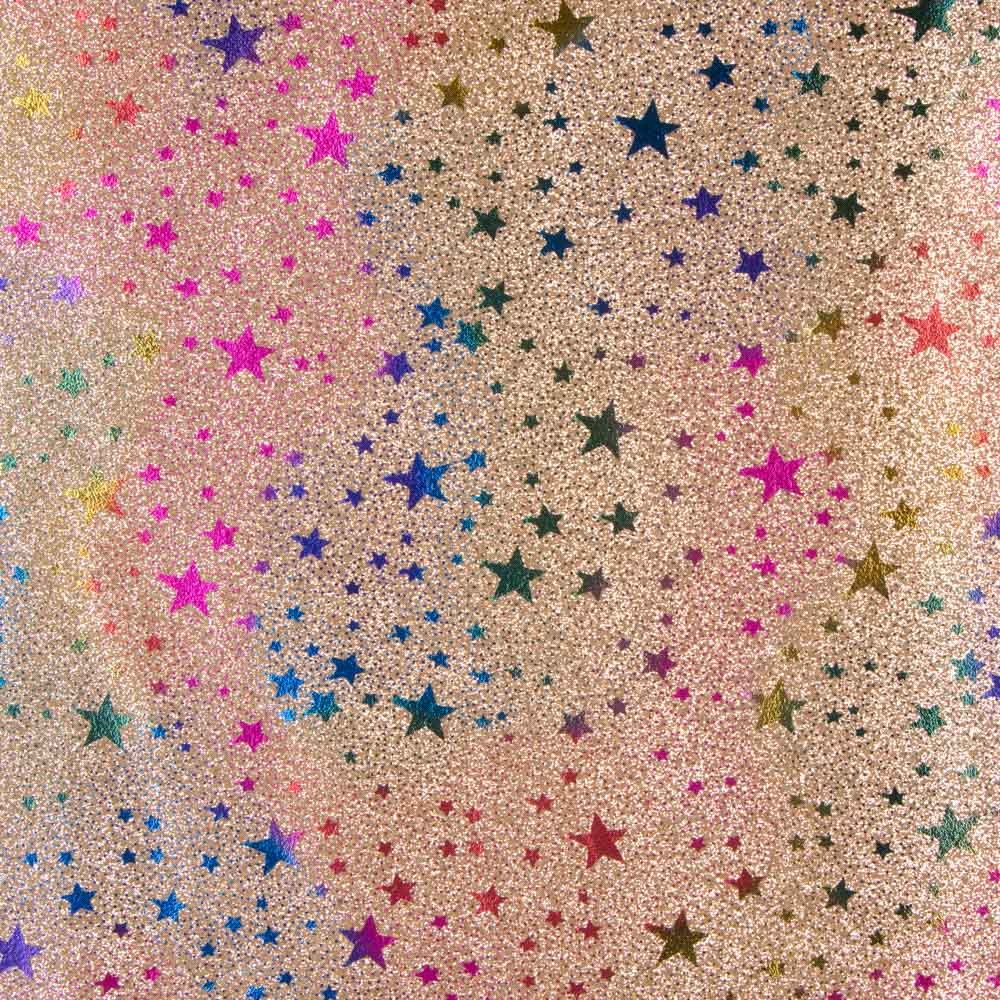 Tecido Lamé Glitter Estrelas Dourado - Ribes y Casals