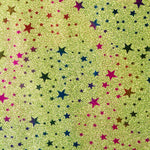 Tecido Lamé Glitter Estrelas Verde - Ribes y Casals