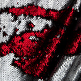 Tela Lantejoula Dos Faces Prata-Vermelho - Ribes y Casals