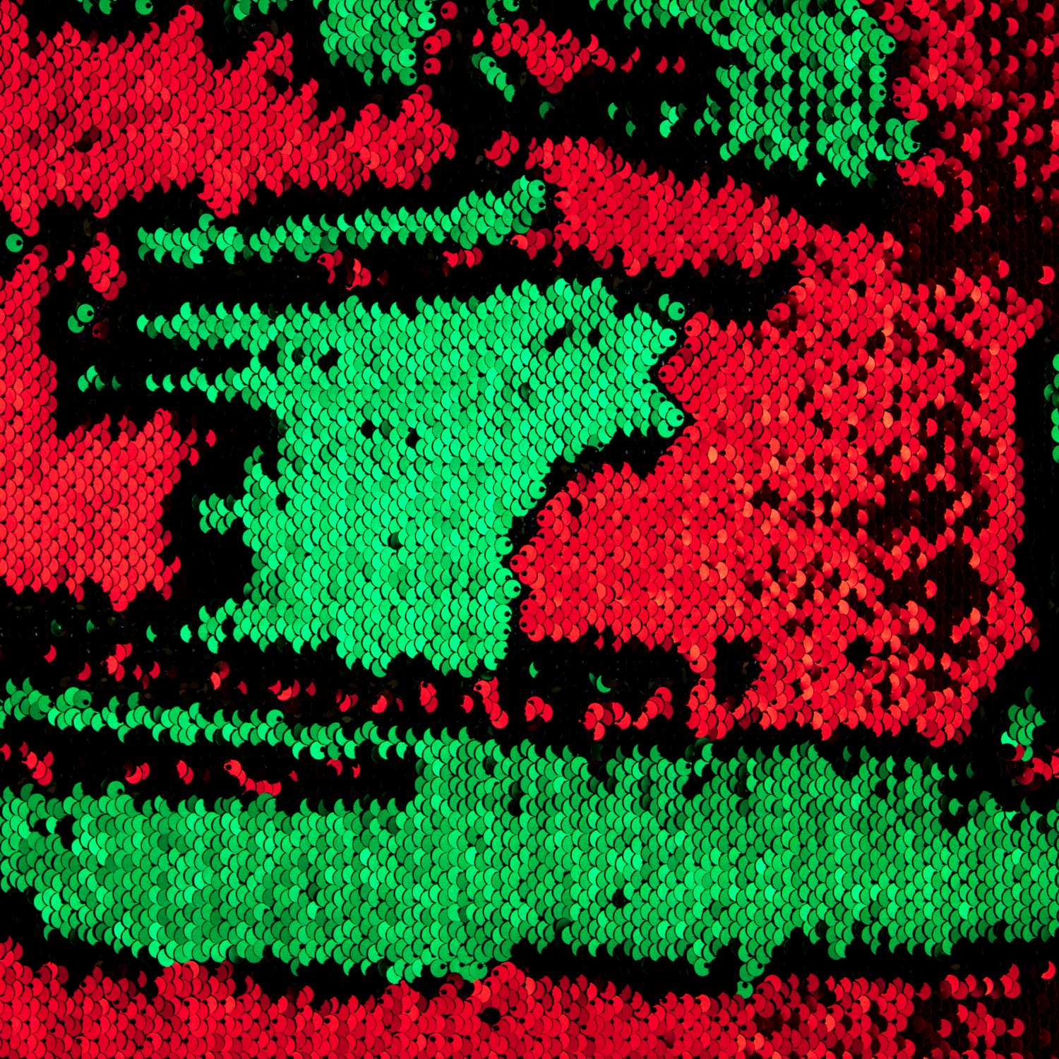 Tela Lantejoula Dos Faces Verde-Vermelho - Ribes y Casals