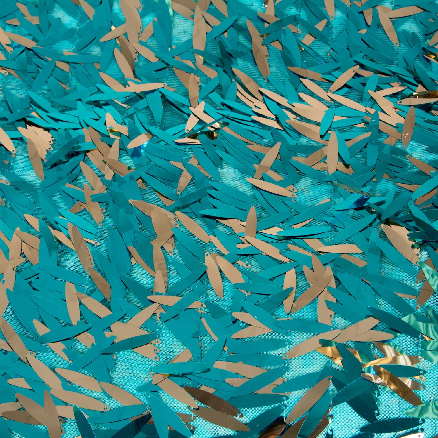 Tela Lentejuela Pluma Aguamarina - Ribes y Casals