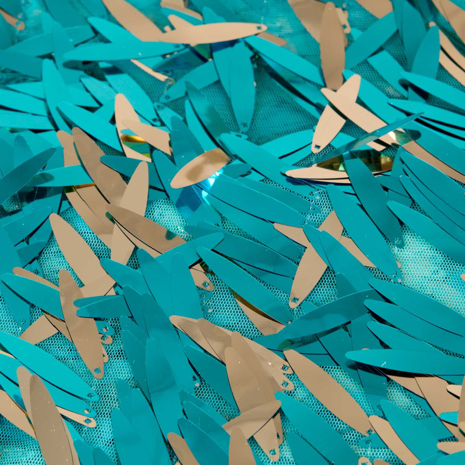 Tela Lentejuela Pluma Aguamarina - Ribes y Casals