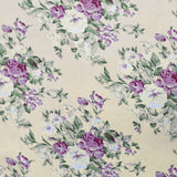 Tecido Lona Estampado Flores Rosa Fundo Cru - Ribes y Casals