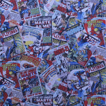 Tecido Lona Estampado Heróis Banda Desenhada Branco Marfim - Ribes y Casals