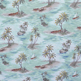 Tecido Lona Estampado Ilha Deserta Aquamarine - Ribes y Casals