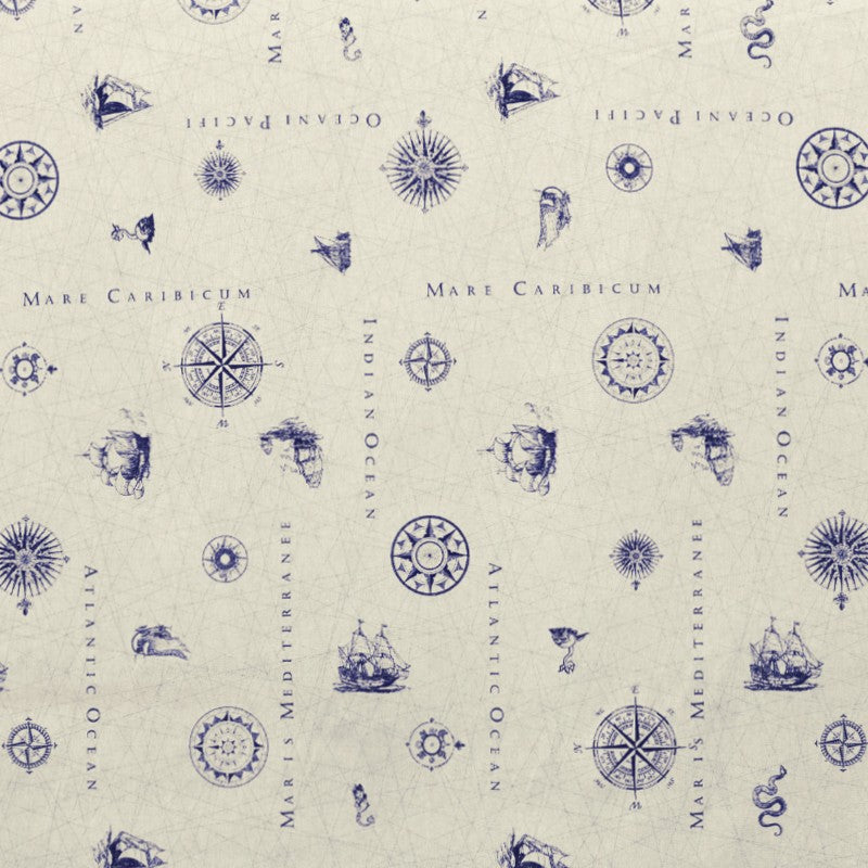 Lona Estampada Mapa Oceânico Bege - Ribes y Casals