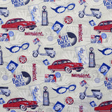 Tecido Lona Estampado Estrada 66 Cru - Ribes y Casals