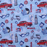 Tecido Lona Estampado Estrada 66 Verde-água - Ribes y Casals