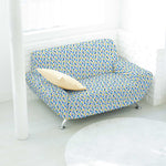 Tela Loneta Estampada Triangulos Azul - Ribes y Casals