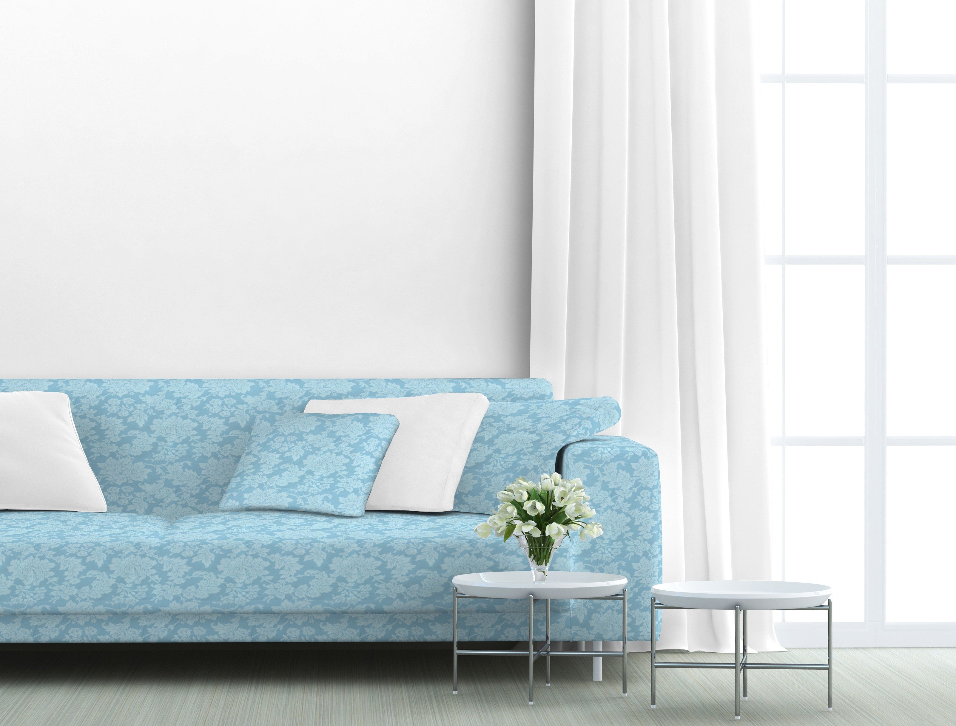 Tecido Lona Jacquard Azul Céu - Ribes y Casals