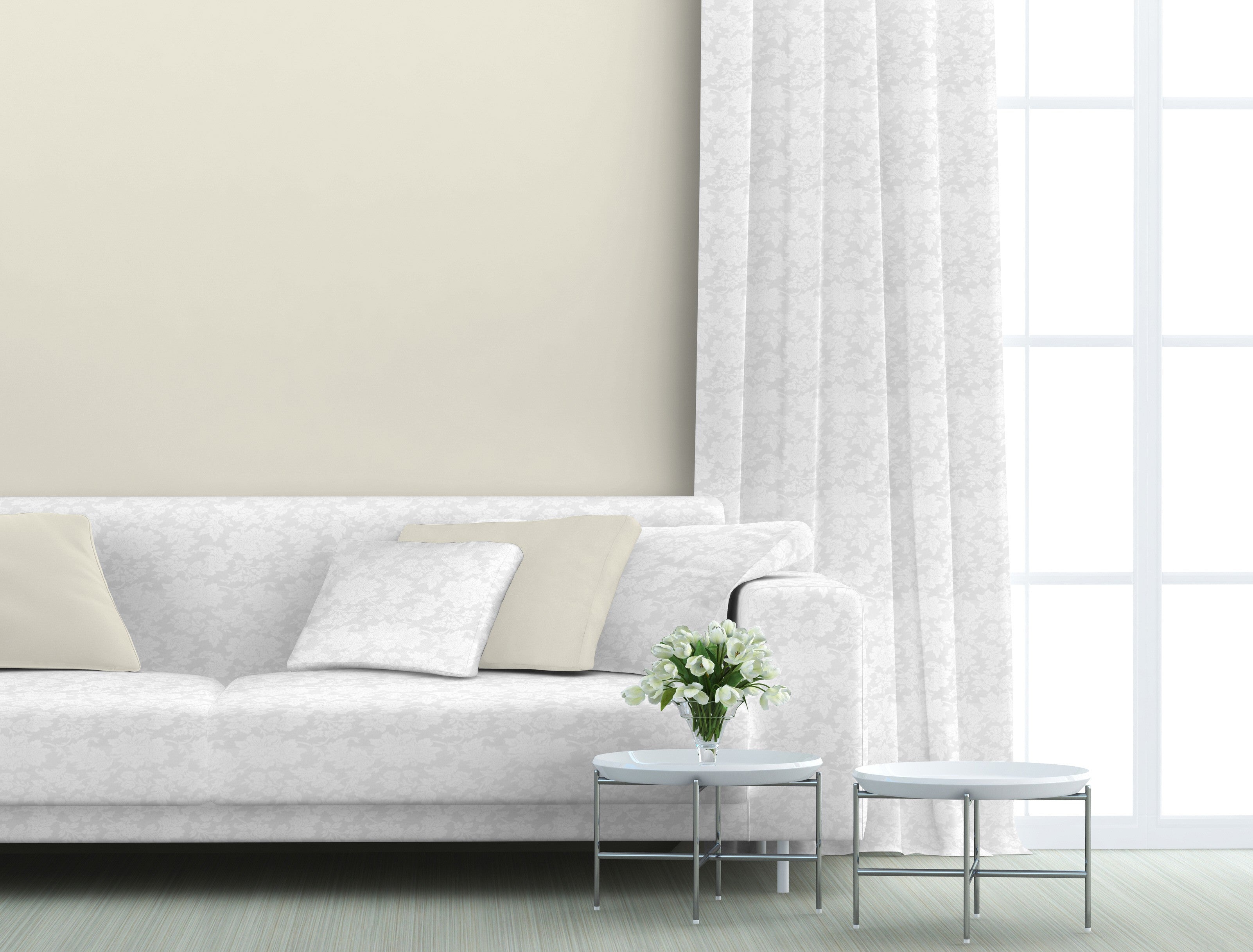 Tecido Loneta Jacquard Branco - Ribes y Casals