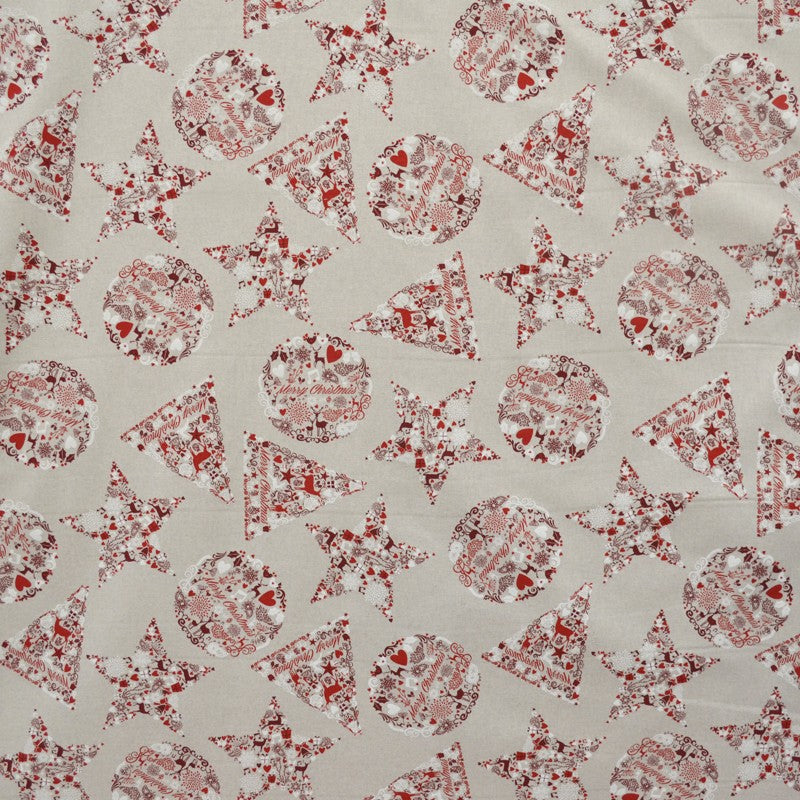 Tecido Loneta Merry Christmas Pedra - Ribes y Casals