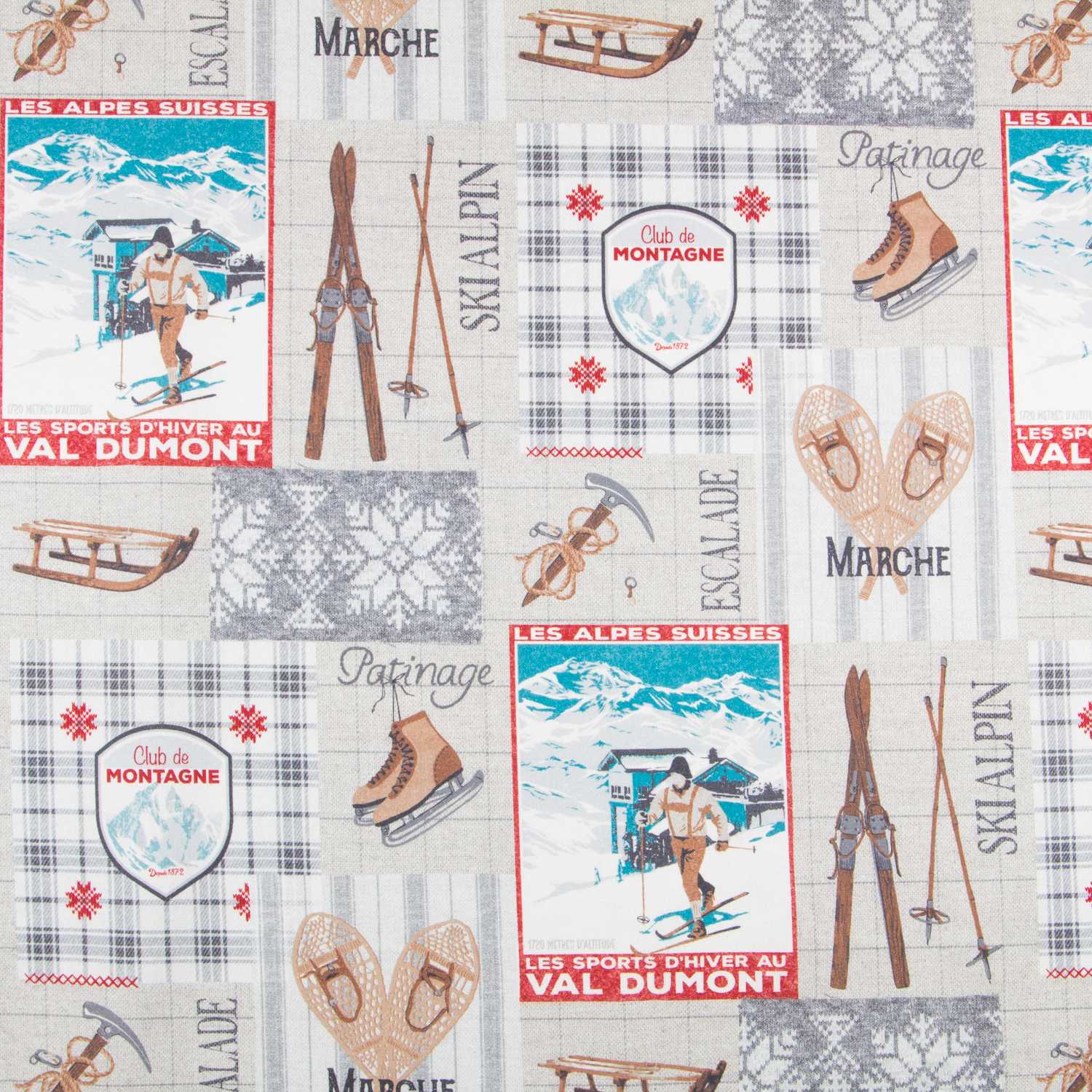 Tecido Loneta Natal Alpes - Ribes y Casals