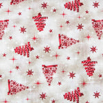 Tecido Loneta Natal Arvore Vermelho - Ribes y Casals