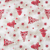 Tecido Loneta Natal Arvore Vermelho - Ribes y Casals