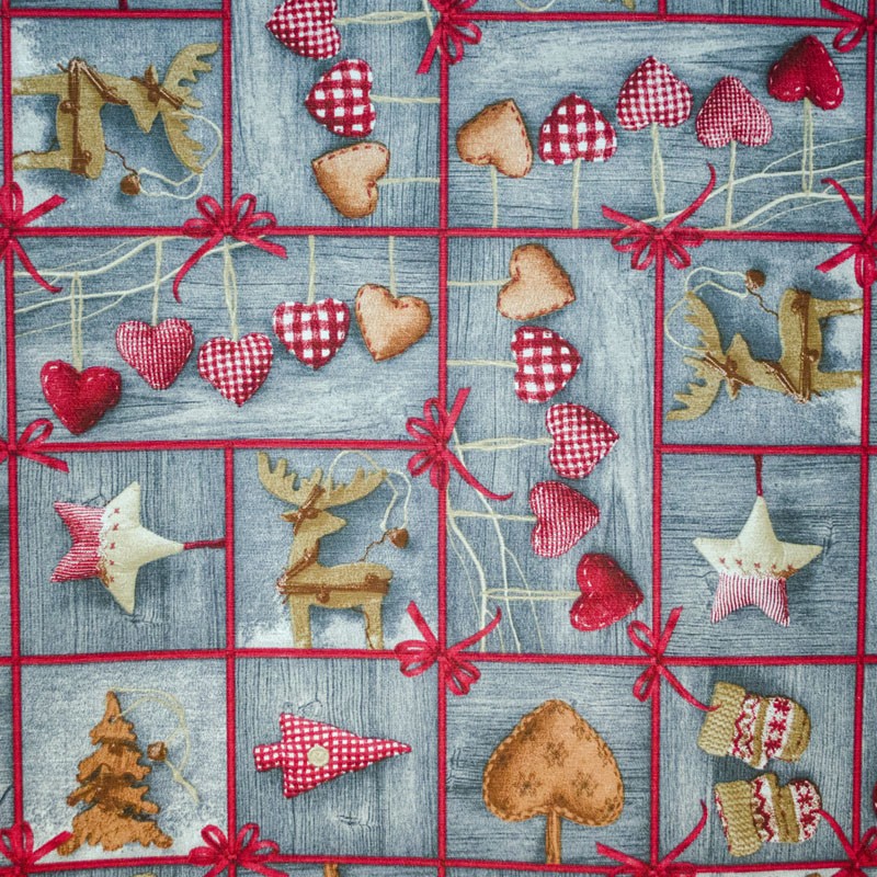 Tecido Lona Natal Mosaico Cinza - Ribes y Casals