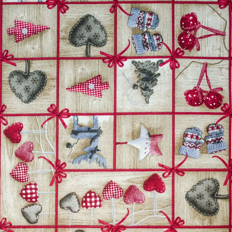 Tecido Lona Natal Mosaico Madeira - Ribes y Casals