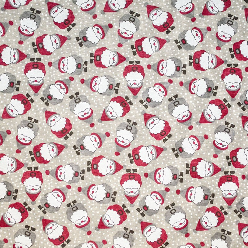 Tecido Lona Natal Pai Natal Bege - Ribes y Casals