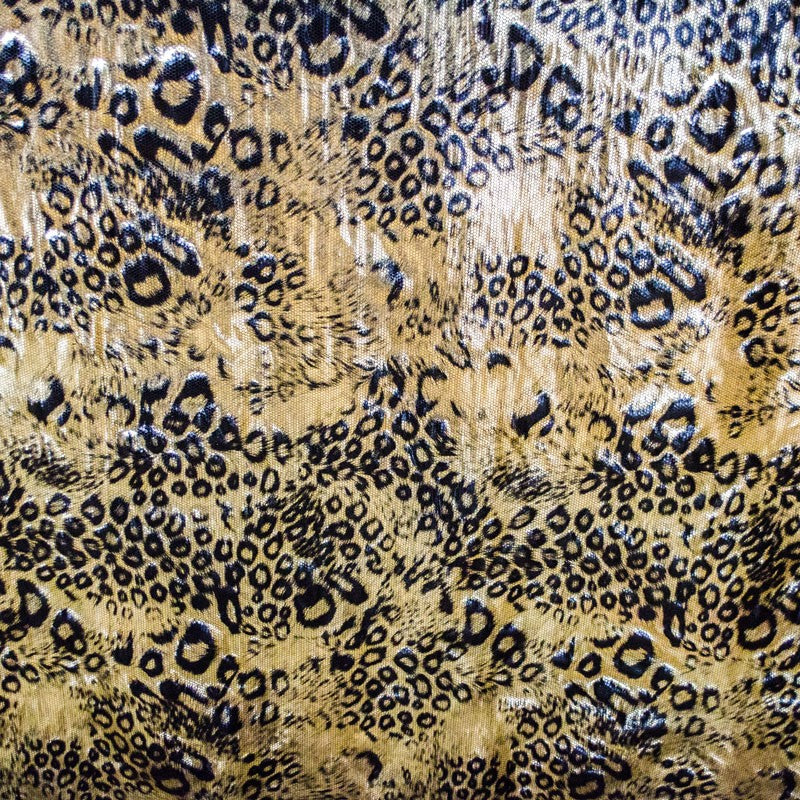 Tecido Lycra Brilhante Leopardo Ouro - Ribes y Casals