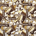 Tecido de Licra Estampado Banda Desenhada Castanho - Ribes y Casals