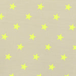 Tecido de Licra Estampado Estrelas Néon Amarelo - Ribes y Casals