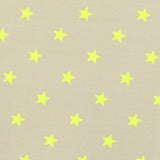 Tecido de Licra Estampado Estrelas Néon Amarelo - Ribes y Casals