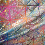 Tecido Lycra Hologram Losango Fúcsia Coral - Ribes y Casals
