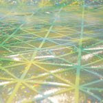 Tecido Lycra Hologram Losango Pistáchio Azul - Ribes y Casals